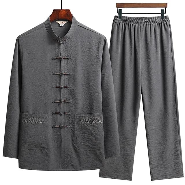 Orientalisches Leinenset mit langen Ärmeln und Loose Pants l Ronin