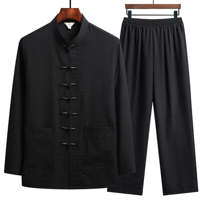 Orientalisches Leinenset mit langen Ärmeln und Loose Pants l Ronin