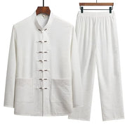 Orientalisches Leinenset mit langen Ärmeln und Loose Pants l Ronin