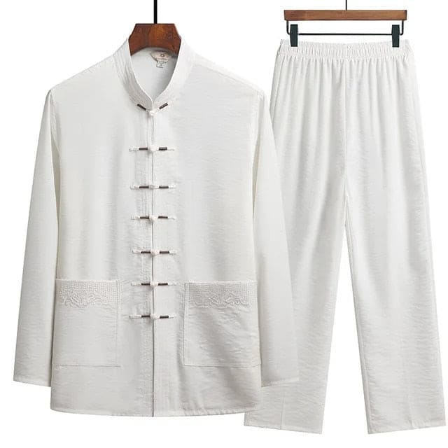 Orientalisches Leinenset mit langen Ärmeln und Loose Pants l Ronin
