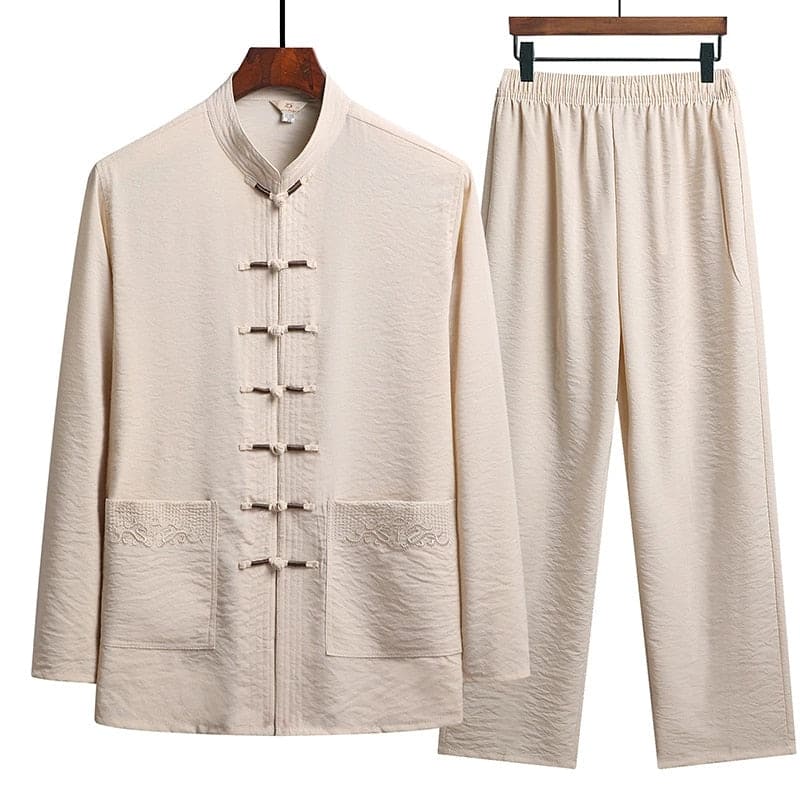 Orientalisches Leinenset mit langen Ärmeln und Loose Pants l Ronin