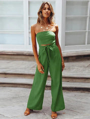 Frances Glamz l Damen Elegant Modern Frühling Sommer Ärmellos Lässig Jumpsuit