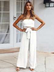 Frances Glamz l Damen Elegant Modern Frühling Sommer Ärmellos Lässig Jumpsuit