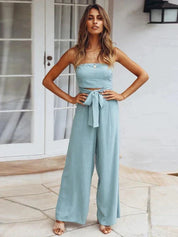 Frances Glamz l Damen Elegant Modern Frühling Sommer Ärmellos Lässig Jumpsuit