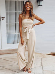 Frances Glamz l Damen Elegant Modern Frühling Sommer Ärmellos Lässig Jumpsuit
