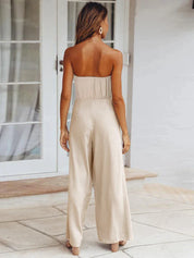 Frances Glamz l Damen Elegant Modern Frühling Sommer Ärmellos Lässig Jumpsuit