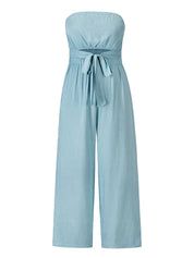 Frances Glamz l Damen Elegant Modern Frühling Sommer Ärmellos Lässig Jumpsuit