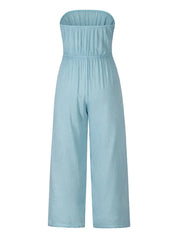 Frances Glamz l Damen Elegant Modern Frühling Sommer Ärmellos Lässig Jumpsuit