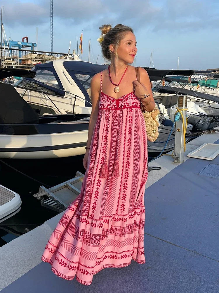 Ursa l Boho-Netz-Korsettkleid mit Blumenmuster