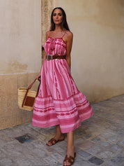 Ursa l Boho-Netz-Korsettkleid mit Blumenmuster
