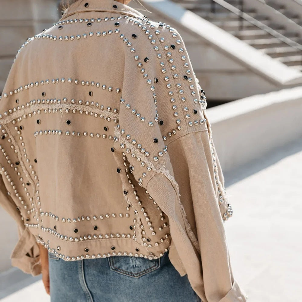 Shantal | Damen-Jeansjacke mit Nieten