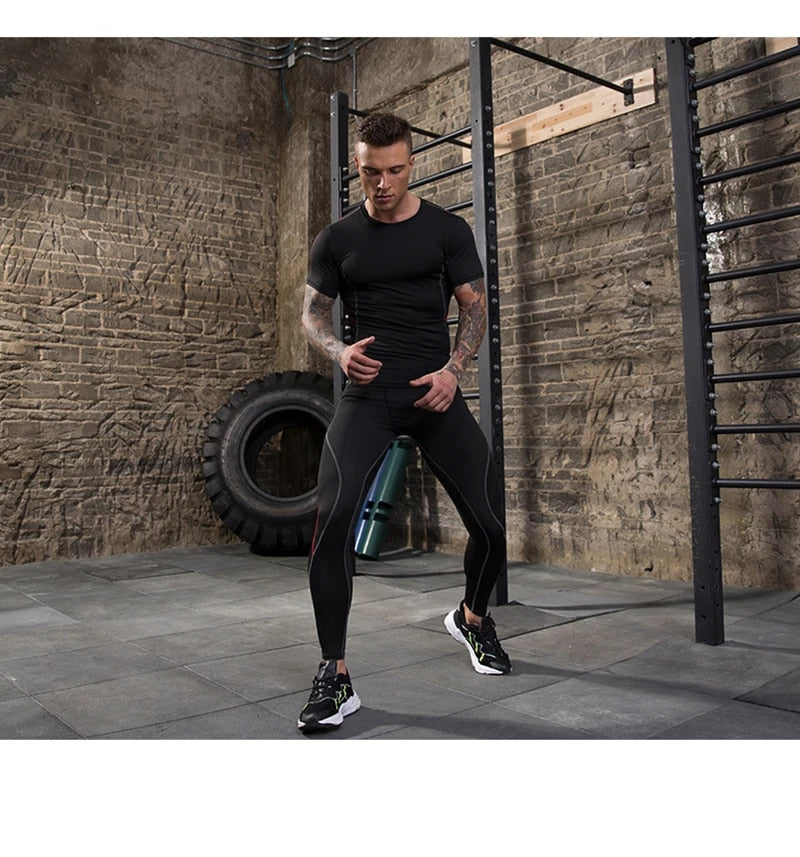 Endurance Pro l Trainings-Kompressionssport-Trainingshose mit schmaler Passform für Herren