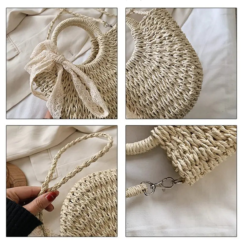 Silvana l Rattan-Umhängetasche aus Stroh