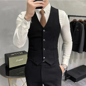 3-teiliges Set für Herren, bestehend aus schlichtem Business-Blazer, Weste und Hose l Cynan
