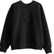 Blossom | Minimalistischer Blumen-Damenpullover mit Rundhalsausschnitt