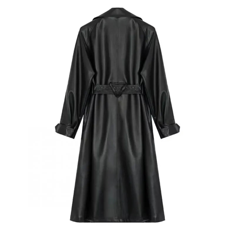 Glänzender reflektierender Trenchcoat aus Lackleder für Damen | 2025 Perfekter Wintermantel | Jammeta