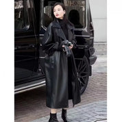 Glänzender reflektierender Trenchcoat aus Lackleder für Damen | 2025 Perfekter Wintermantel | Jammeta