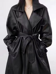 Glänzender reflektierender Trenchcoat aus Lackleder für Damen | 2025 Perfekter Wintermantel | Jammeta