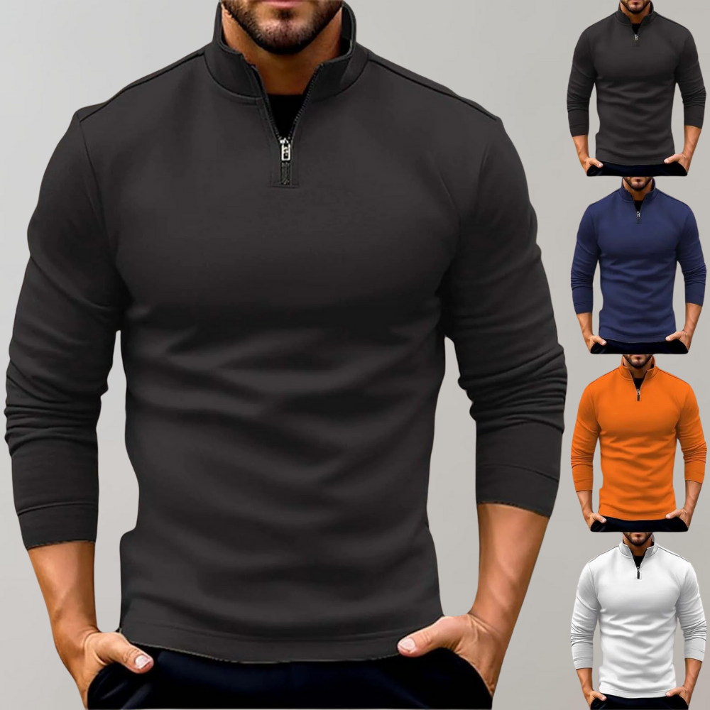 Jose l Warmer Herrenpullover mit Reißverschluss