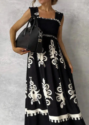 Rosette l Ärmelloses maxikleid mit coolem print