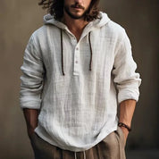 Bueno | Herren-Leinen-Kapuzenpullover Frühlings- und Sommerbluse