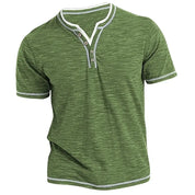 Henley | Bequemes Herren-Poloshirt mit Rundhalsausschnitt