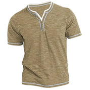 Henley | Bequemes Herren-Poloshirt mit Rundhalsausschnitt