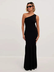 Lauryn | Ein-Schulter-Maxikleid aus Strick
