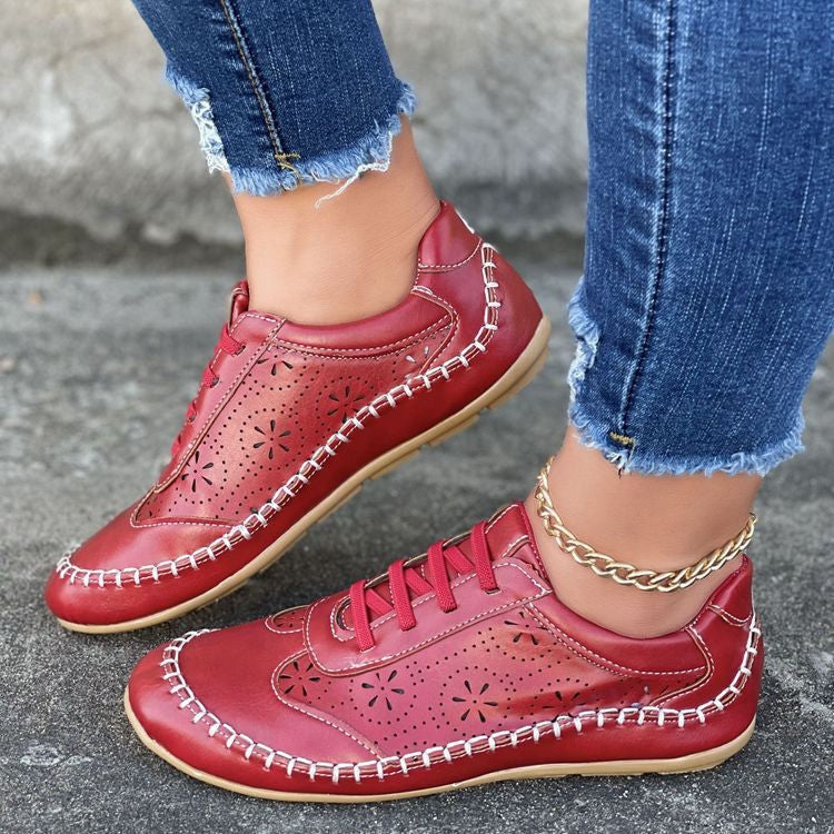 Jasmine l Bequeme Outdoor-Damen-Schnürschuhe mit Blumenmuster