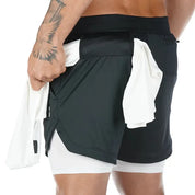 Sawyer | 2-in-1 schnell trocknende Trainings-Fitness-Shorts