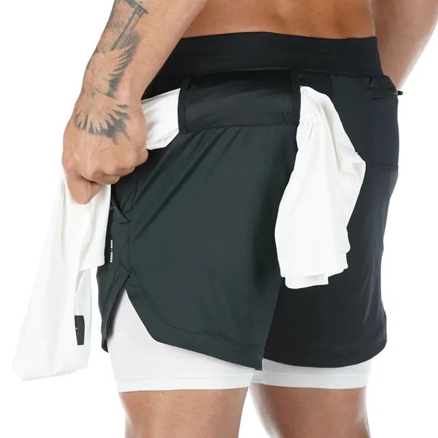 Sawyer | 2-in-1 schnell trocknende Trainings-Fitness-Shorts