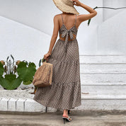 Eloisa l Damen Strand Maxikleid mit tiefem V-Ausschnitt