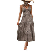 Eloisa l Damen Strand Maxikleid mit tiefem V-Ausschnitt