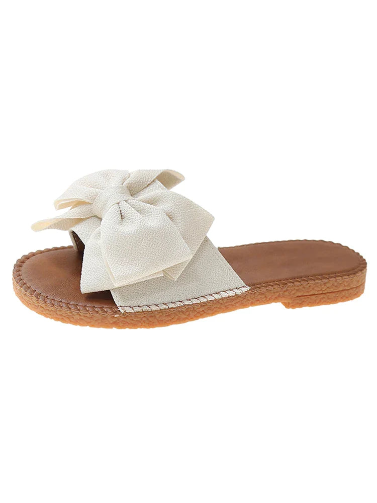 Kehlani l Sommerflache Strandsandalen mit Schleife und Knoten