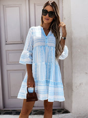 Schönes luftiges Boho-Kleid mit fröhlichem Muster l Henrietta