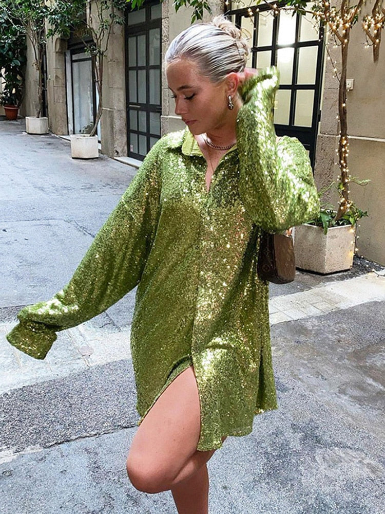 Sativa l Übergroße Glitzerbluse für Damen