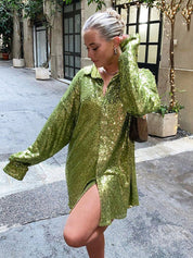 Sativa l Übergroße Glitzerbluse für Damen