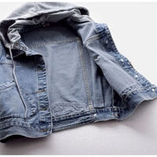 Margaux l Jeansweste mit Kapuze und Brusttaschen