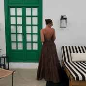 Rückenfreies langes A-Linien-Kleid für Frühling und Sommer l Shinella