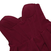 Bellefleur l Trägerloses Burgunder-Midikleid für Damen