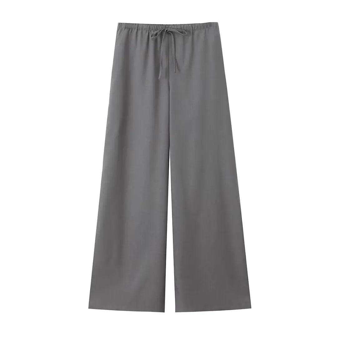 Frühling Leinen Frauen Set [ Kimono Top + Weite Hose ] | Maraline