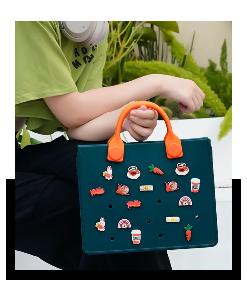 JuicyGlow l Wasserdichte Strand-Reisetasche mit niedlichen Anhängern