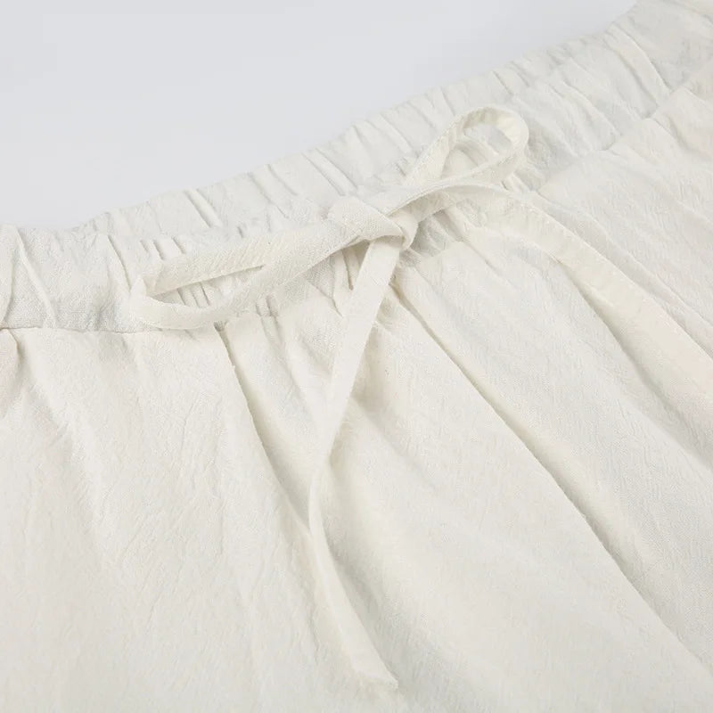 Stil der 2000er-Jahre Baumwoll-Leinenhose l Sissy