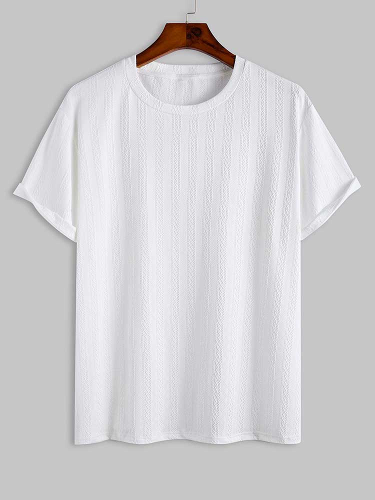 Edan | Strukturiertes weißes T-Shirt für Herren