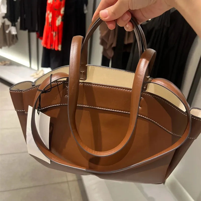 Damen-Tragetasche im Retro-Stil aus PU-Leder | Leocadie