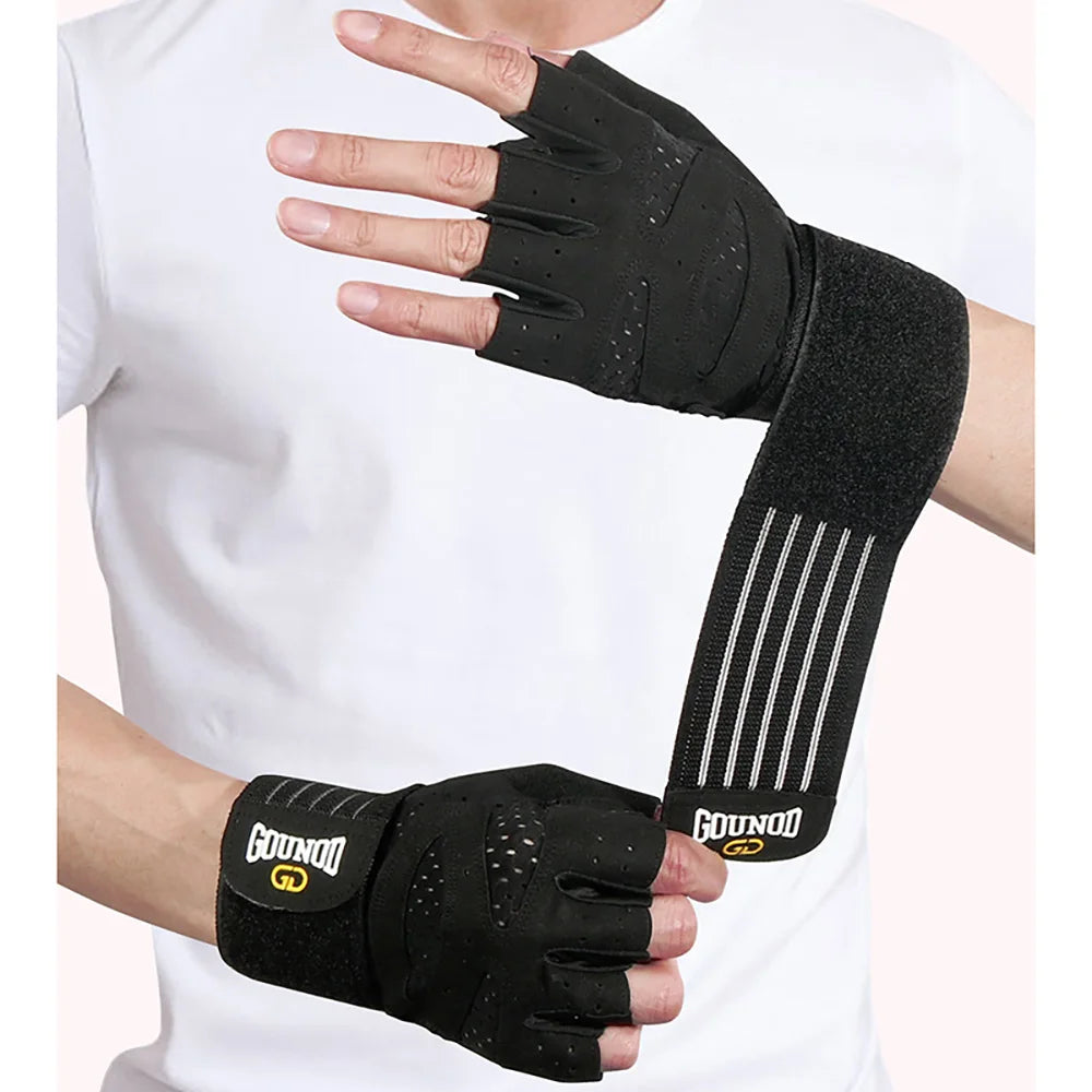 Belüftete Trainingshandschuhe fürs Fitnessstudio mit Handgelenkbandage | Clayburn Pro Strength