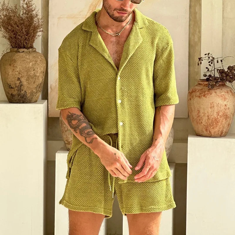 Hemd und Hose zum Zuknöpfen Luftiges Strickset für Herren | Grahame