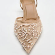 Luxuriöse Fersenriemen-Sandalen mit Absatz l Blanchefleur
