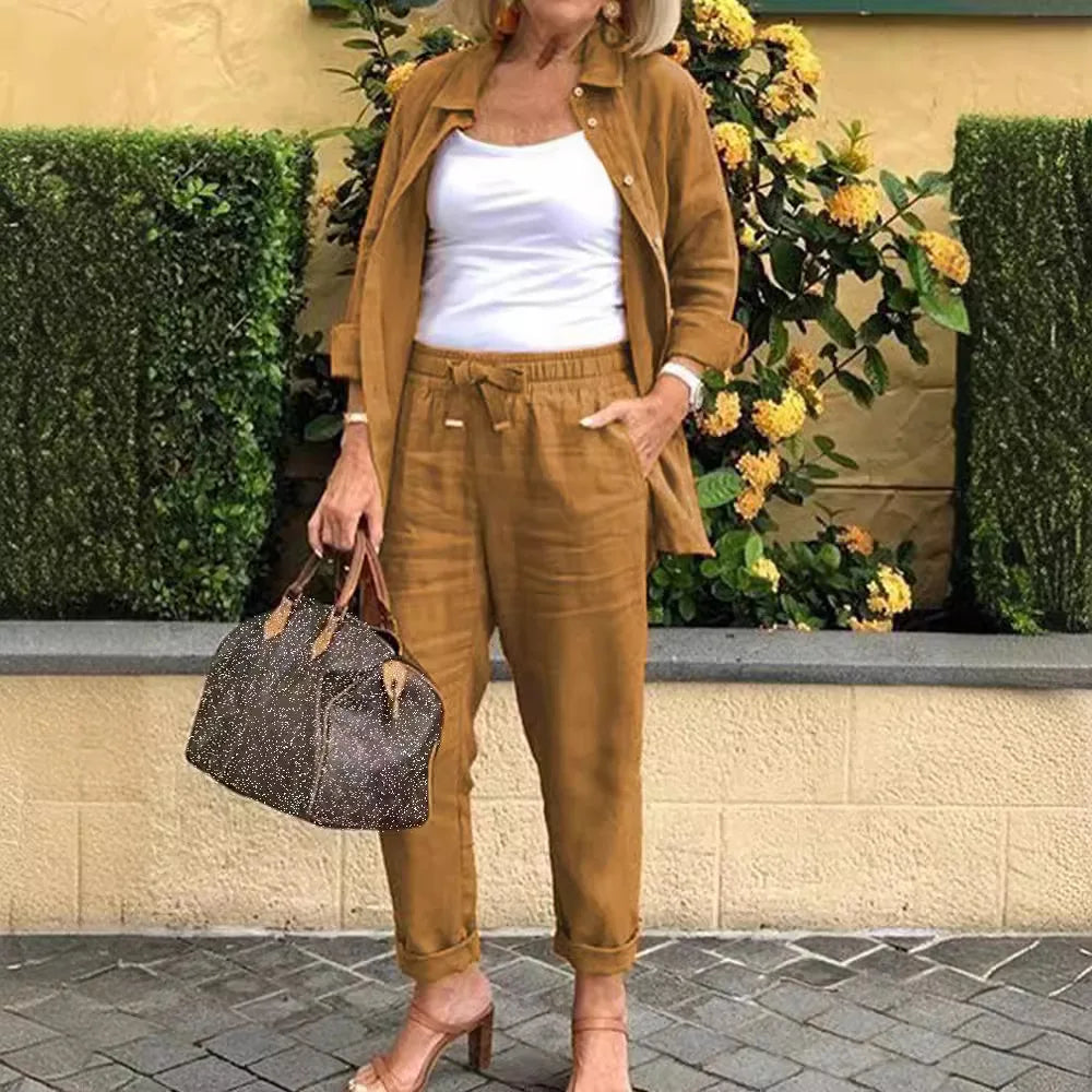 Atmungsaktives Baumwoll-Leinen-Set für Frauen | Vine