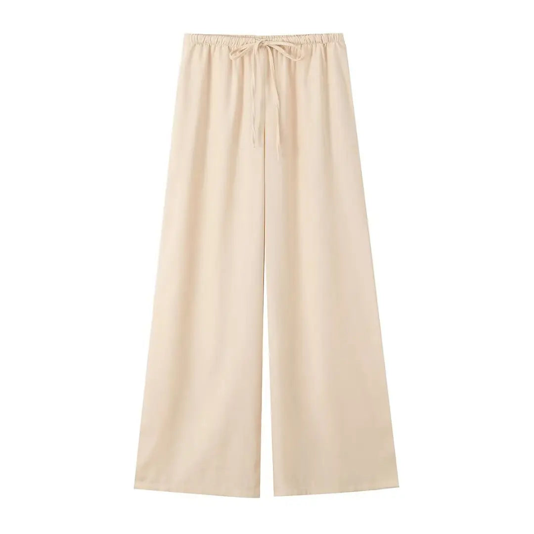 Frühling Leinen Frauen Set [ Kimono Top + Weite Hose ] | Maraline